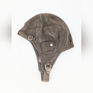 VTG 80s Banana Republic Lambskin Aviator Cap Hat Medium Leather Vintage 80s Rare